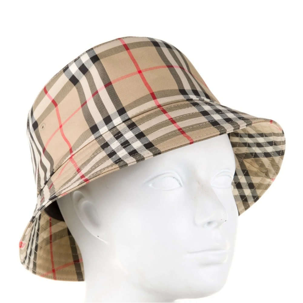 NWT AUTHENTIC BURBERRY PLAID CHECKED BUCKET HAT